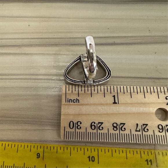 💕 Natural Cinnabar Gemstone Statement Ring Size adjustable 925 Silver plated - Picture 4 of 4